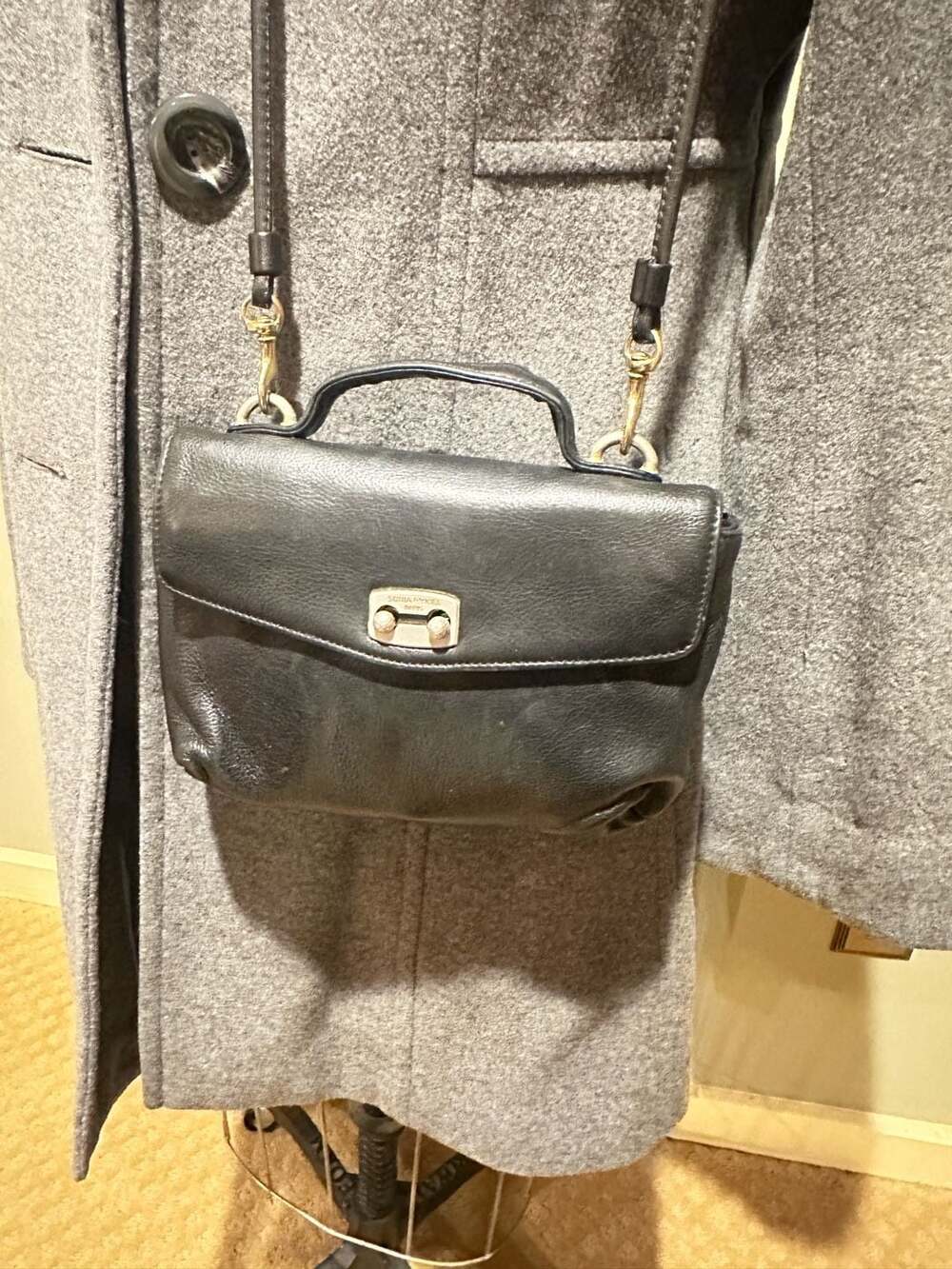 Sonia Rykiel Paris Black Leather Crossbody Bag